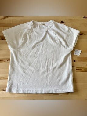 Madewell White Raglan Sleeve Baby Tee